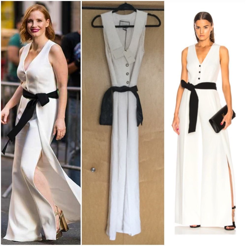 Alexis Moe V-Neck Button-Front Sleeveless Jumpsuit